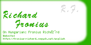 richard fronius business card